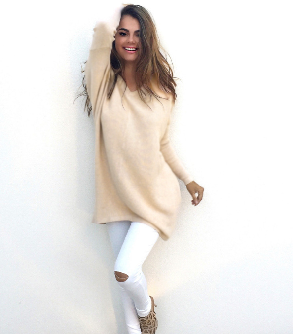 V-Neck Warm Sweaters Casual Sweater