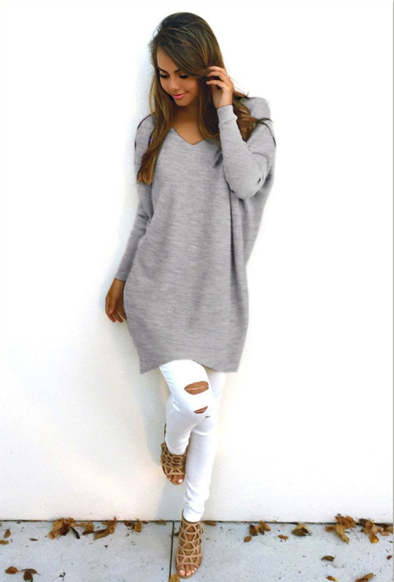 V-Neck Warm Sweaters Casual Sweater