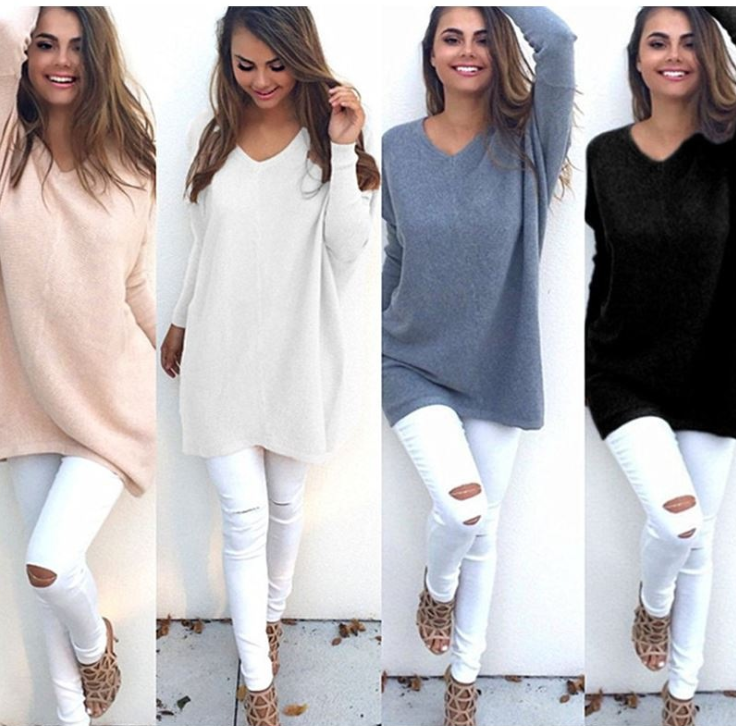 V-Neck Warm Sweaters Casual Sweater