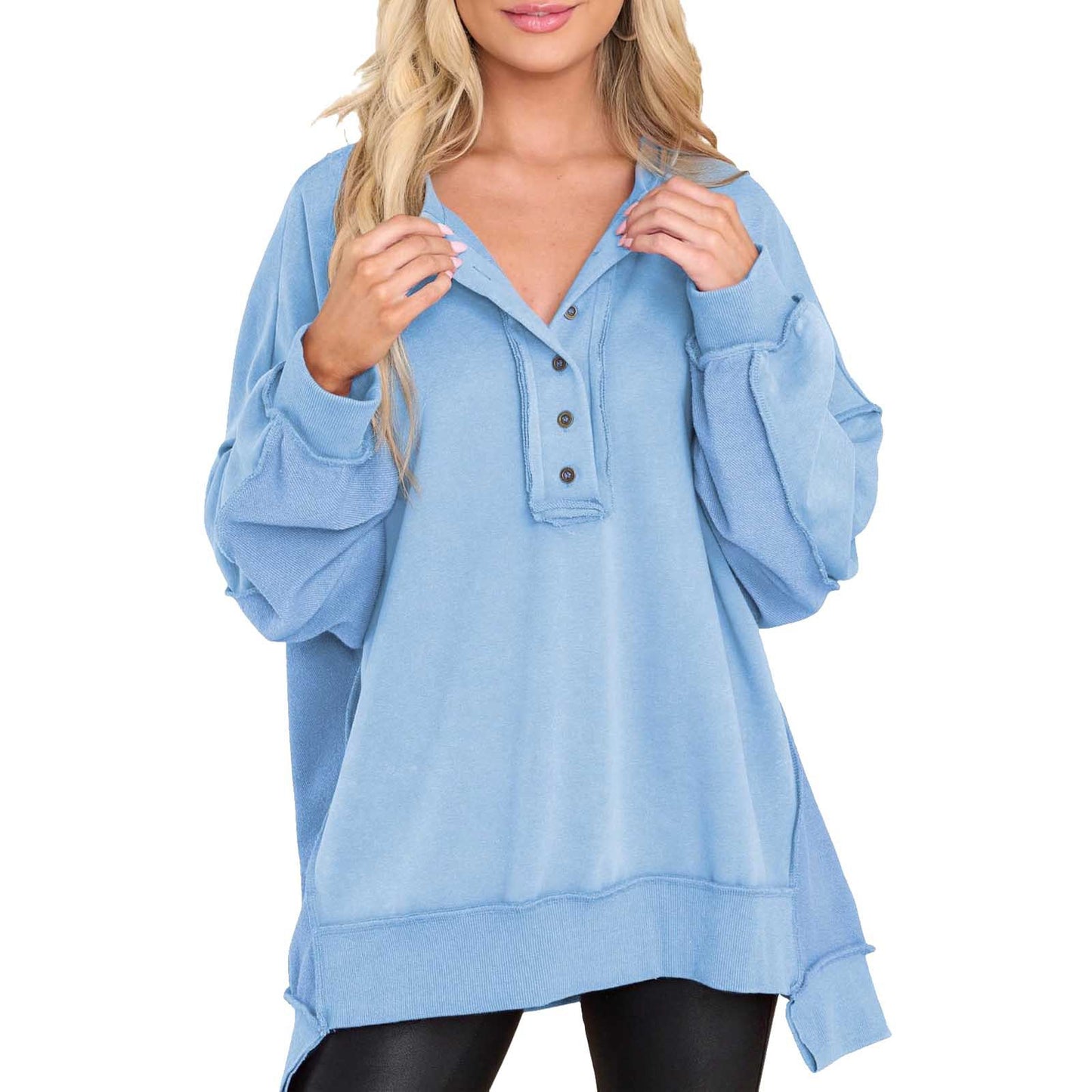 New Women's Round Neck Solid Color Top