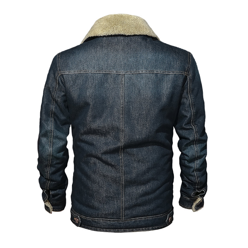 Men Brand Clothing Denim Jacket Fashion Mens Jeans Jacket Thick Warm Winter Outwear Male Cowboy