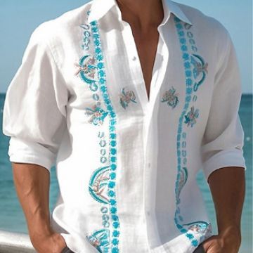 Seaside Cool Beach Print Shirt