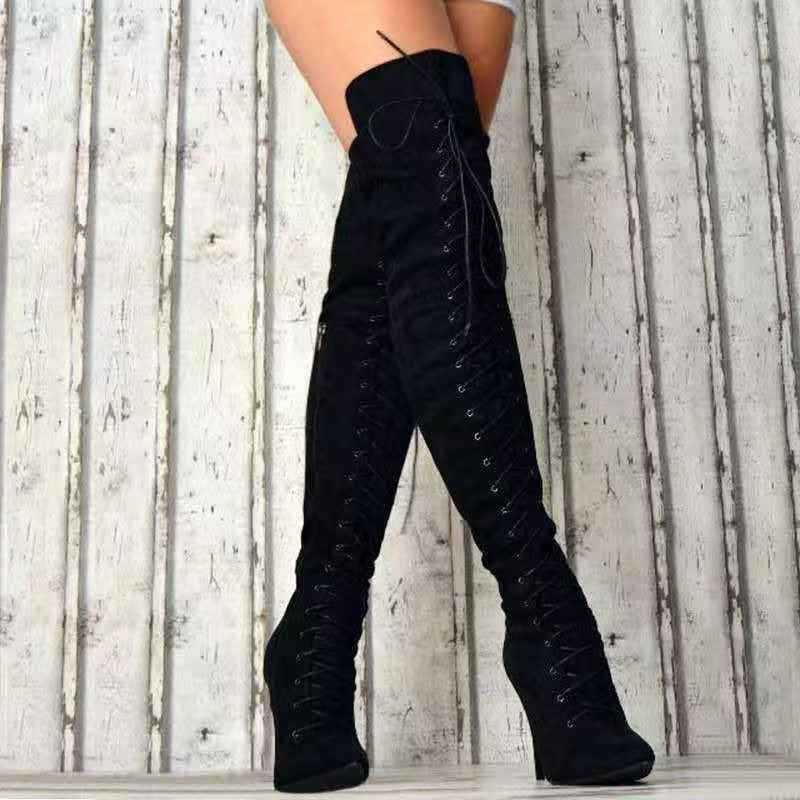 High Suede Long High Stiletto Women's Fashion Boots