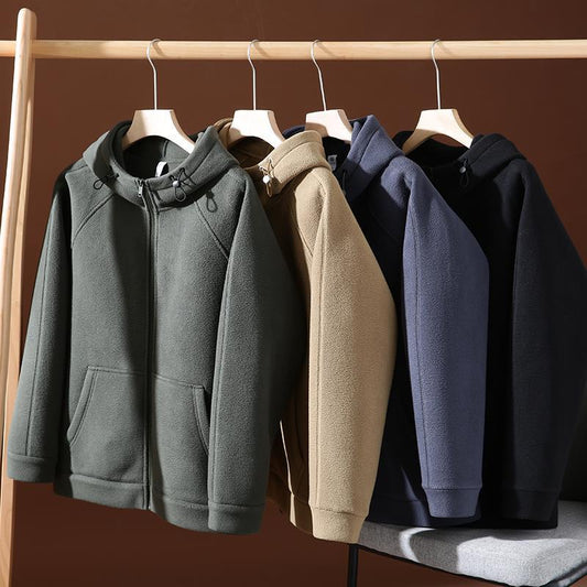 Single-layer Fleece-lined Thickened Men's Clothing Jacket