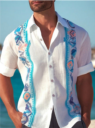 Seaside Cool Beach Print Shirt