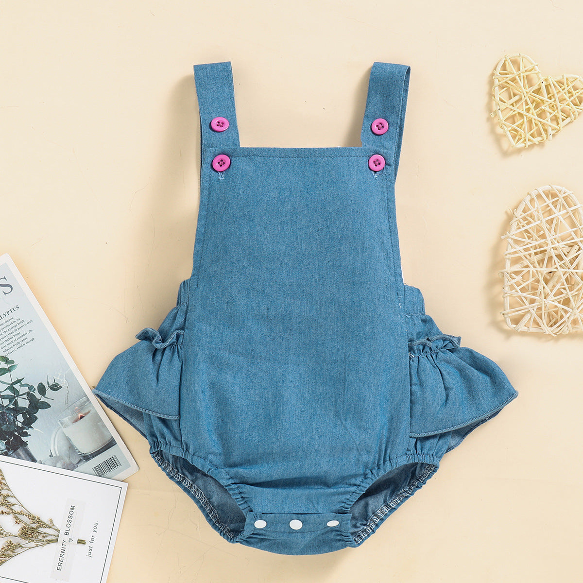 Girl Baby Denim Strap Pants