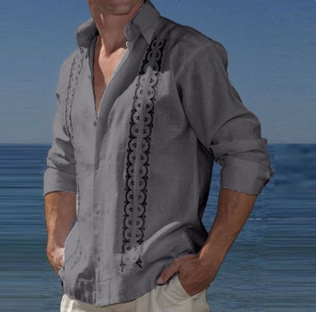 Seaside Cool Beach Print Shirt