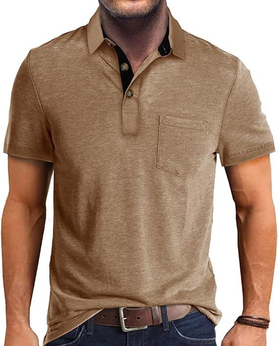 Summer Men's Clothing Short Sleeve Lapel T-shirt