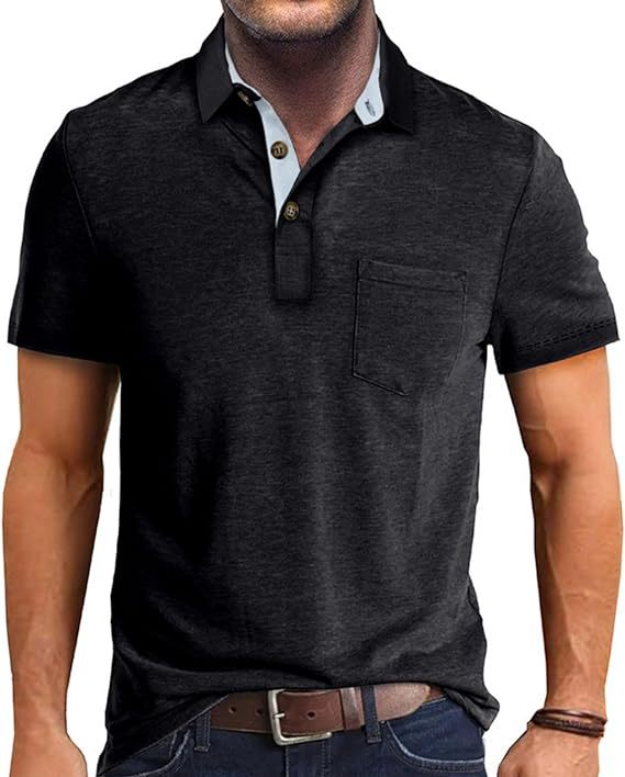 Summer Men's Clothing Short Sleeve Lapel T-shirt