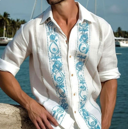 Seaside Cool Beach Print Shirt