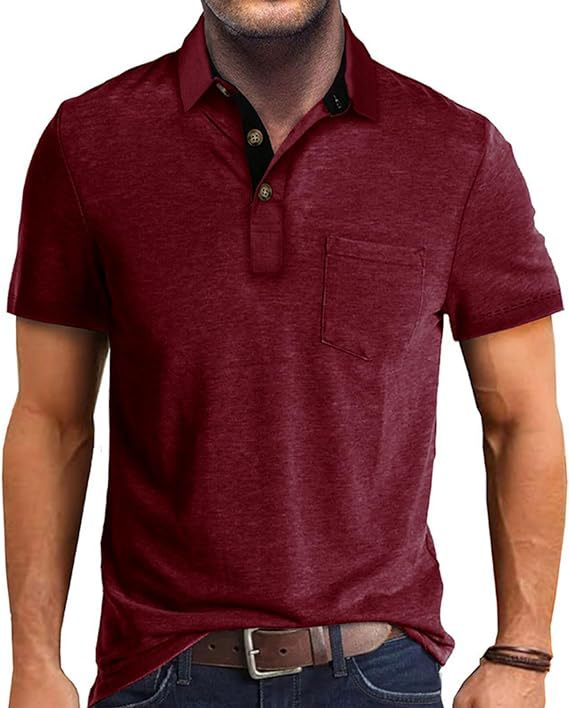 Summer Men's Clothing Short Sleeve Lapel T-shirt