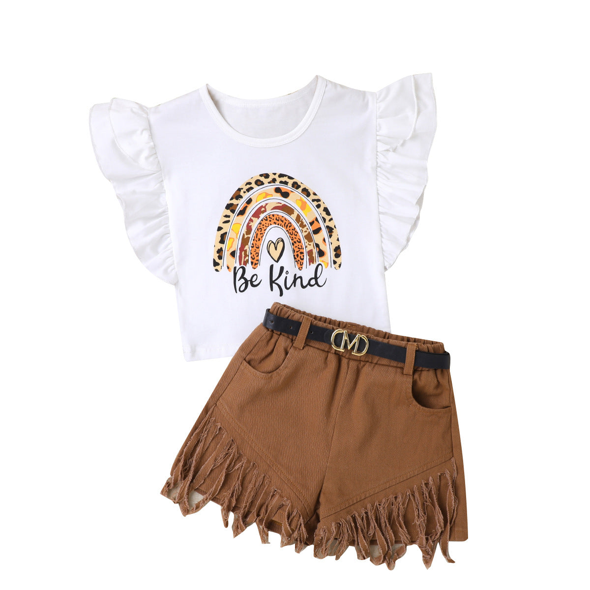 Baby Flying Sleeve Top Shorts Set